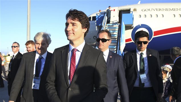  Canadian Prime Minister Justin Trudeau arrives in Antalya, Turkey, Saturday, Nov. 14, 2015 for the upcoming G-20 summit. The 2015 G-20 Leaders Summit will be held near the Turkish Mediterranean coastal city of Antalya on Nov. 15-16, 2015. 