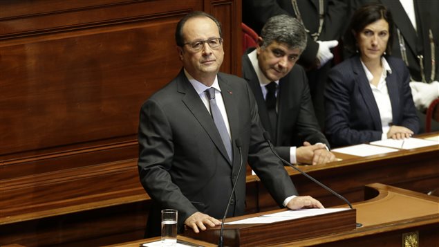François Hollande ante el Parlamento francés.