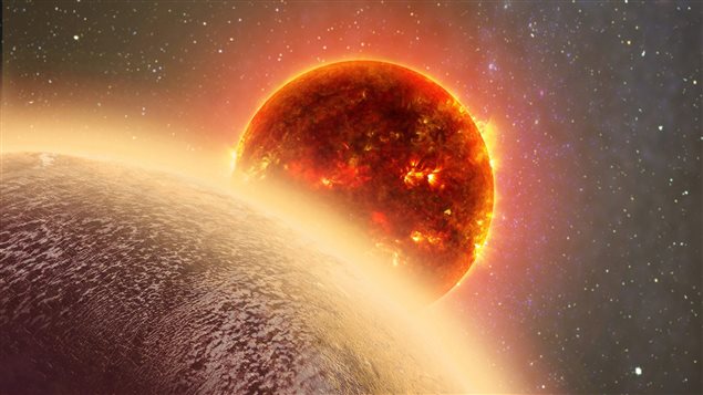 This is an artist’s conception of GJ 1132b, a very hot planet which may have a thick atmosphere and is close enough to study.