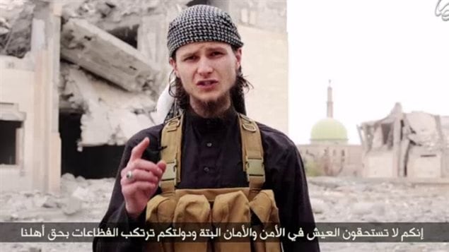  A screengrab from ISIS propaganda video showing John Maguire, a former University of Ottawa student.