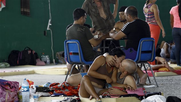 Migrantes cubanos en la frontera entre Costa Rica y Nicaragua.