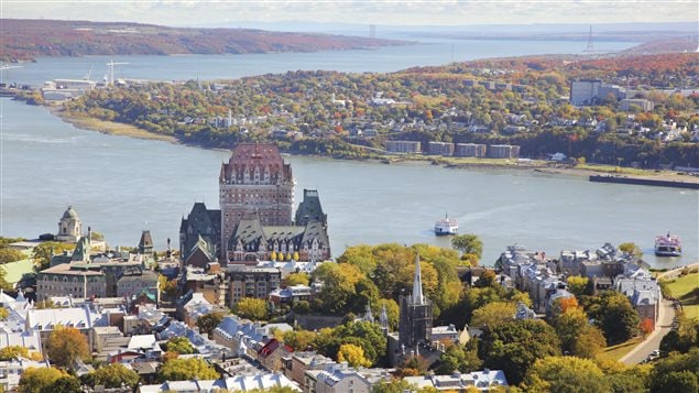 La ville de Québec et le fleuve Saint-Laurent