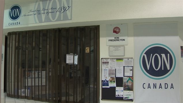 The VON Canada office in the Brookside Mall in Fredericton was closed Wednesday in advance of a significant reorganization being announced by the national office. 
