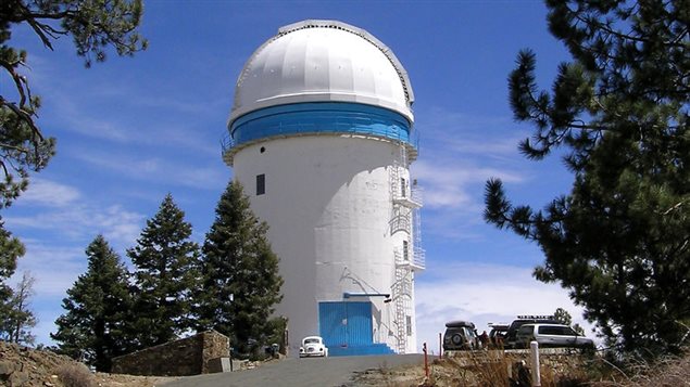 The building housing the 2.12m telescope installed in San Pedro Martir National Observatory, Baja California, Mexico, the largest of three on the mountain