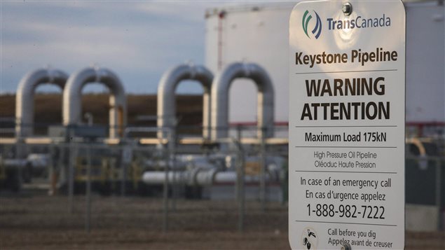  TransCanada's Keystone pipeline facilities are seen in Hardisty, Alta., on Friday, Nov. 6, 2015. 