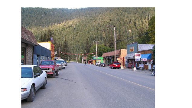 2005 Downtown Stewart- 5th Ave.. Nestled in the mountains at the head of a very long narrow fjord in northwestern BC.