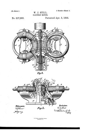 Fig. 2, is a plan one half being top plan and the other half sectional. Fig. 3, is an elevation one half being an end elevation and the other half a sectional elevation through the commutator. 