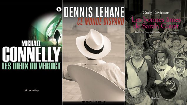 Les couvertures des livres <em>Les dieux du verdict</em>, <em>Ce monde disparu</em> et <em>Les bonnes âmes de Sarah Court</em>. Les couvertures des livres <em>Les dieux du verdict</em>, <em>Ce monde disparu</em> et <em>Les bonnes âmes de Sarah Court</em>.