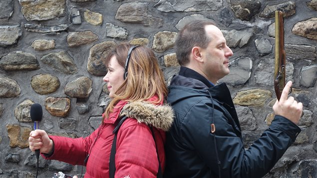 Annie Desrochers et Jean-François Nadeau enregistrent la chronique d'histoire sur les duels à Montréal Annie Desrochers et Jean-François Nadeau enregistrent la chronique d'histoire sur les duels à Montréal