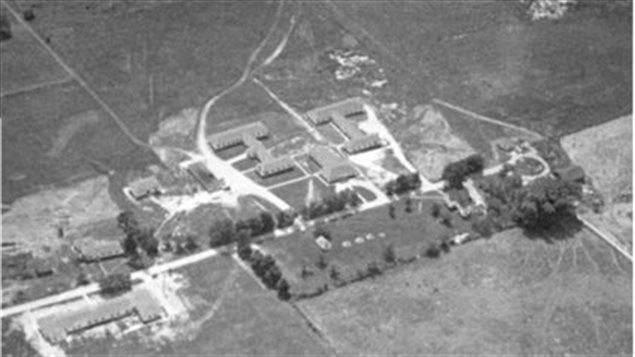 Camp-X in a large former farm area in Whitby Ontario, shown in 1943. The isolated area was needed to keep away from prying eyes and ears as people practiced blowing thing up, and shooting, parachute drops, and other facets of being a secret agent. Only a memorial cairn indicates the site today.