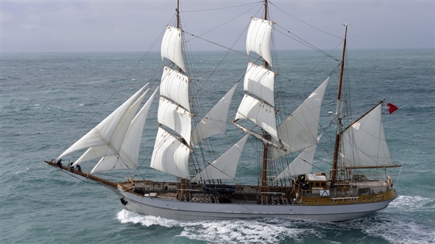 Le voilier sur lequel voyageront les participants à l'émission <i>La grande traversée</i> : le Kaskelot Le voilier sur lequel voyageront les participants à l'émission <i>La grande traversée</i> : le Kaskelot