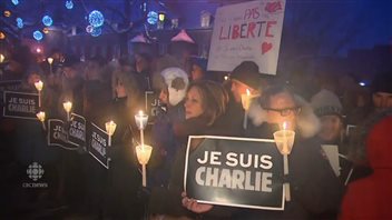 Canadians showed solidarity in person and online with the victims of the Charlie Hebdo attack.