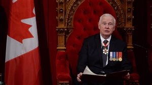  Governor General David Johnston delivers the speech from the throne in the Senate Chamber on Parliament Hill in Ottawa, Friday December 4, 2015.