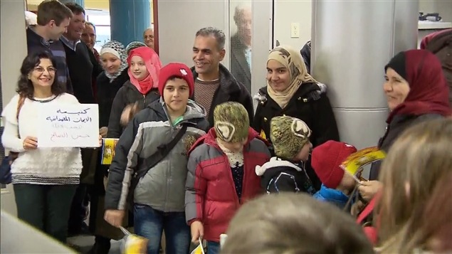لاجئون سوريون عند وصولهم إلى مقاطعة نيو برونزويك في 19 كانون الأول (ديسمبر) الفائت.