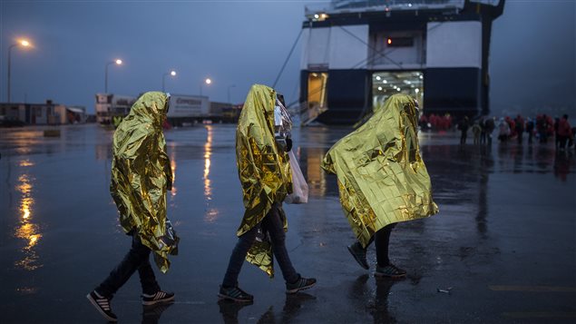 Des migrants arrivés à l'île de Lesbos en Grèce. Des migrants arrivés à l'île de Lesbos en Grèce.