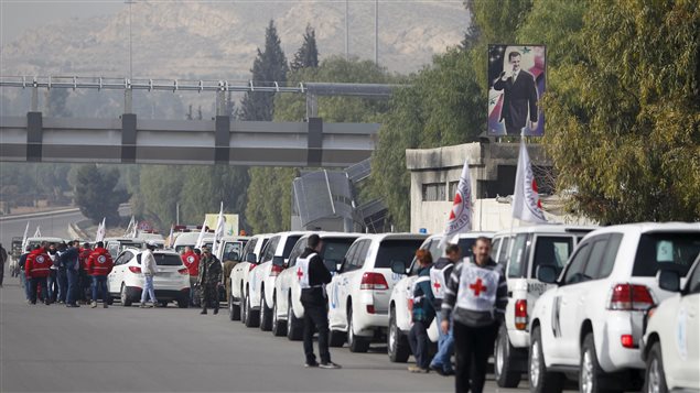 قافلة المساعدات وصلت إلى بلدة مضايا السوريّة المحاصرة
