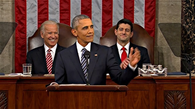 Barack Obama durante su último discurso del Estado de la Unión.