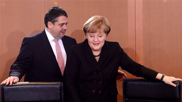 Angela Merkel et Sigmar Gabriel (AFP/John Macdougal)