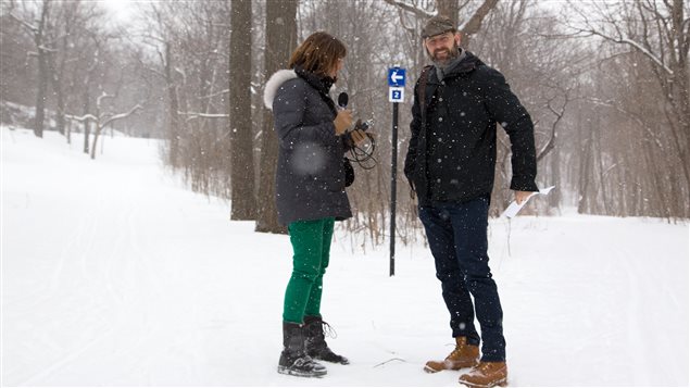 Jean-François Nadeau et Annie Desrochers enregistrent une chronique d'histoire sur le ski au mont Royal Jean-François Nadeau et Annie Desrochers enregistrent une chronique d'histoire sur le ski au mont Royal