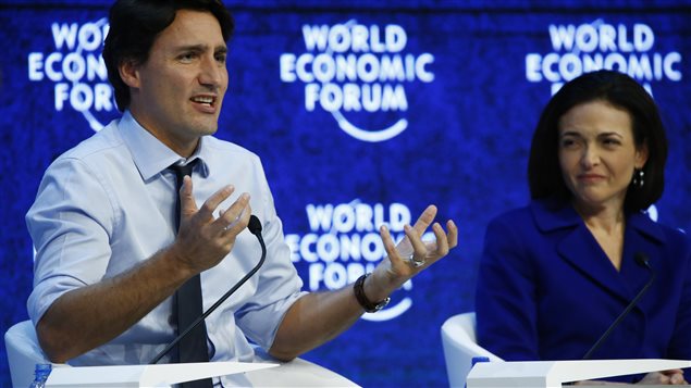Justin Trudeau, Prime Minister of Canada and Sheryl Sandberg, Chief Operating Officer of Facebook attends the annual meeting of the World Economic Forum (WEF) in Davos, Switzerland January 22, 2016.