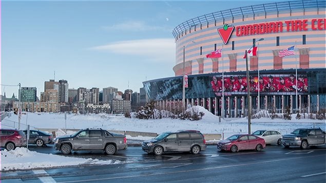 Exercice de simulation fait par Radio-Canada, qui démontre ce qu'aurait l'air le centre actuel sur les plaines LeBreton. Exercice de simulation fait par Radio-Canada, qui démontre ce qu'aurait l'air le centre actuel sur les plaines LeBreton.