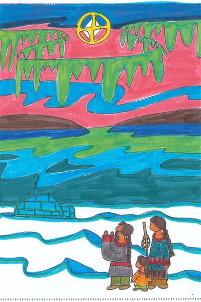 The UNICEF-Pier1-Owlkids winning greeting card design for the 2016 Christmas/holiday season was created by 10-year-old Giorgio from Ontario and was based on his Algonquin aboriginal heritage