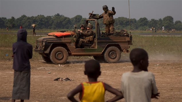 Soldados franceses en el campamento Mpoko, República Centroafricana, en enero 2014.
