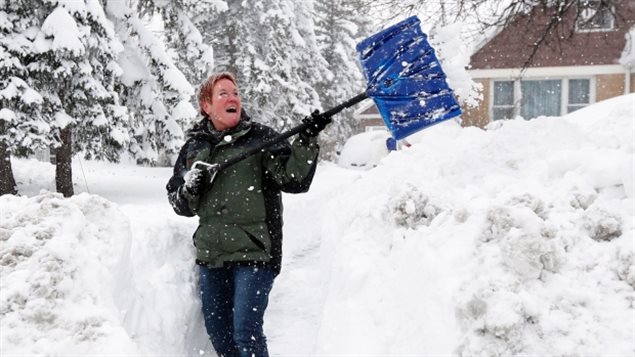 Shoveling snow is like strenuous exercise, say experts, so caution is advised.