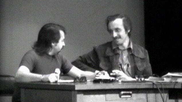 André Paquet (mentor del encuentro de 1974) y Fernand Dansereau.