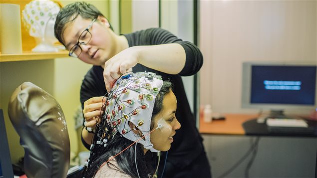 Fitting a subject with cap and brain activity sensors