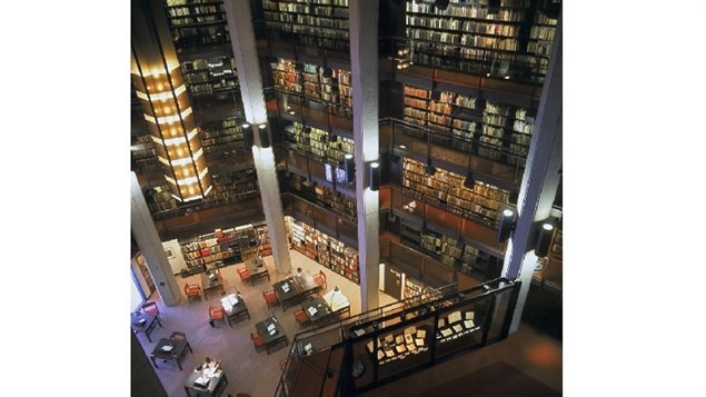 Another view of the Fisher Rare Books Library at the University of Toronto. Although literally thousands of rare books are on the shelves, it represents only about 15 percent of the total collections materials