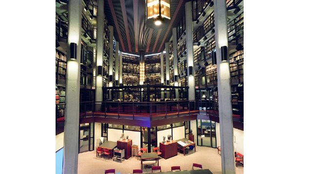 Another view of the huge Fisher Library of rare books at the University of Toronto