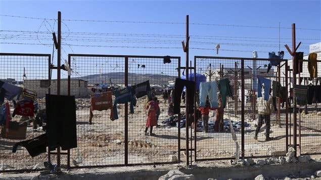 Campo de refugiados sirios en la frontera con Turquía. 