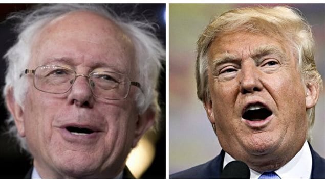 Le démocrate Bernie Sanders et le républicain Donald Trump Le démocrate Bernie Sanders et le républicain Donald Trump