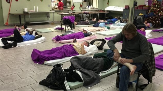 A homeless shelter in Windsor, Ontario. A new report says a growing number of children and families are using these shelters.