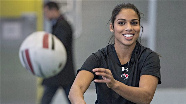 Magali Harvey durant une démonstration à Montréal en 2015.