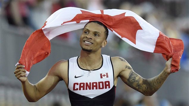 Andre De Grasse après sa compétition aux Jeux panaméricains de Toronto en 2015.