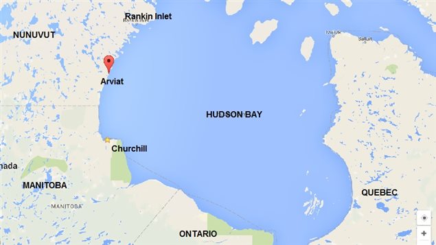 Arviat lies north of the 60th parallel in Nunavut Territory on the shore of Hudson Bay