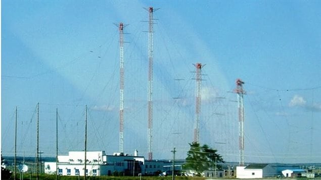 View from the train in 2008 showing size of building and antenna heights and arrays