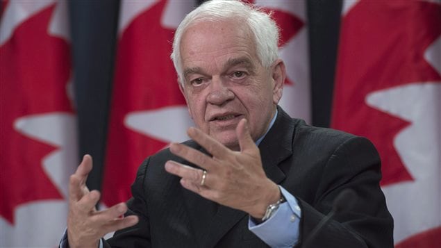  Immigration Minister John McCallum updates the media on the Syrian refugees arriving in Canada, during a news conference, Wednesday, February 3, 2016 in Ottawa. 