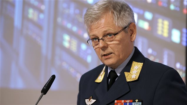  Chief of Norwegian Intelligence Service Lt. Gen. Morten Haga Lunde speaks to reporters at the presentation of Focus 2016 intelligence assessment report.