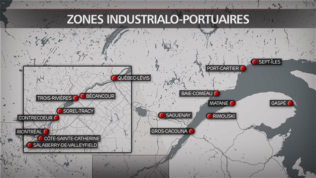 16 villes au Québec ont été désignées zones industrialo-portuaires.