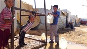 Syrian boys in Za’atari in Jordan, now the second largest refugee camp in the world.