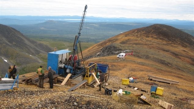 A diamond drilling rig on the tundra. This photograph was included among Tundra Copper Corp.’s application documents gathered by the Nunavut Impact Review Board last spring. 