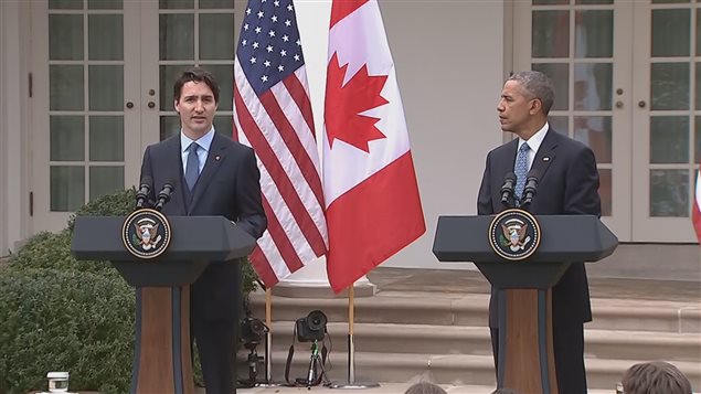 Justin Trudeau y Barack Obama en Washington, durante la primera visita del Primer Ministro canadiense a Estados Unidos.