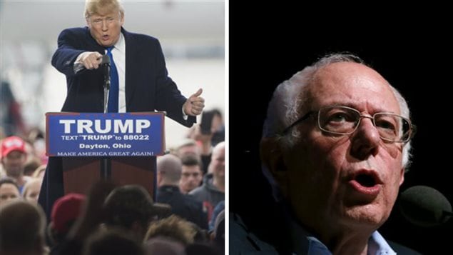 Donald Trump (gauche) et Bernie Sanders (droite)