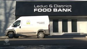 埃德蒙顿市郊区Leduc的食品救济中心