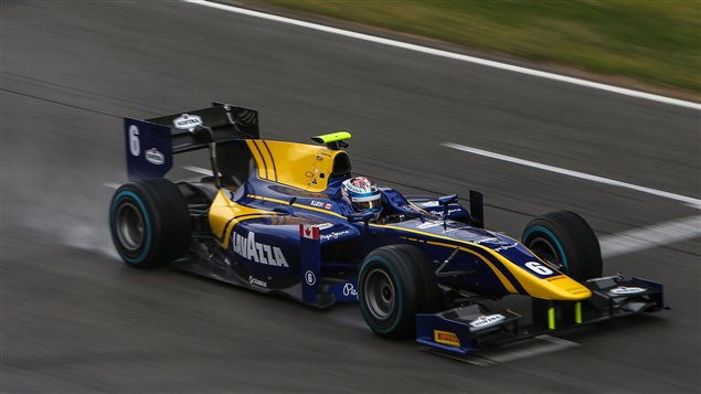Nicholas Latifi is racing for the championship-winning DAMS team in this year’s GP2 Series (note the Canadian flag prominently displayed on the side)