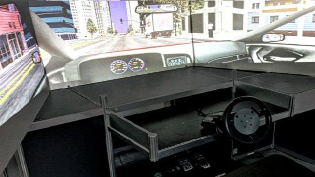 Driving simulator used in testing at the Laboratory of Cognitive Ageing at the University of Ottawa