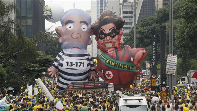Manifestación antigubernamental en Brasil.